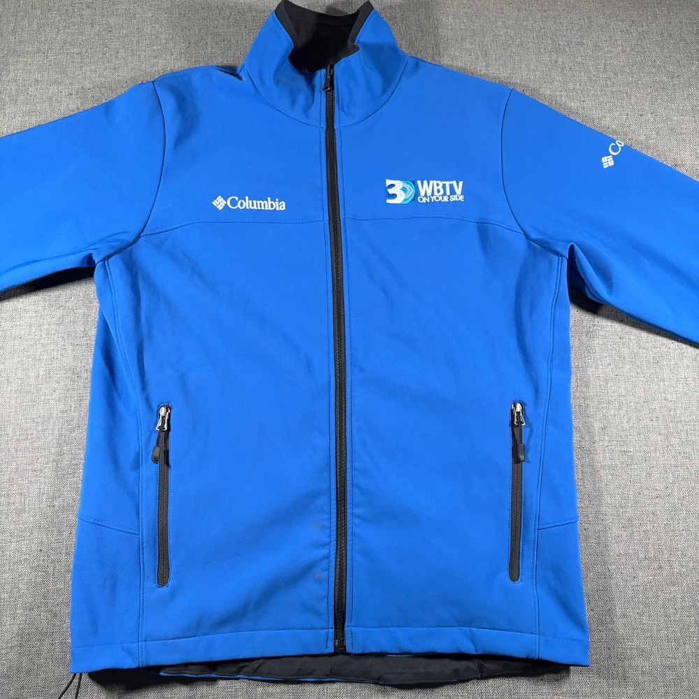 Columbia Softshell Jacket Mens Medium Blue Omni-Heat Interchange‎ WBTV XM7375